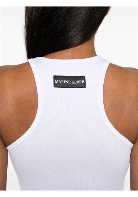 tank top moon logo ribbed donna bianco MARINE SERRE | WTT014ACJER0011WH10